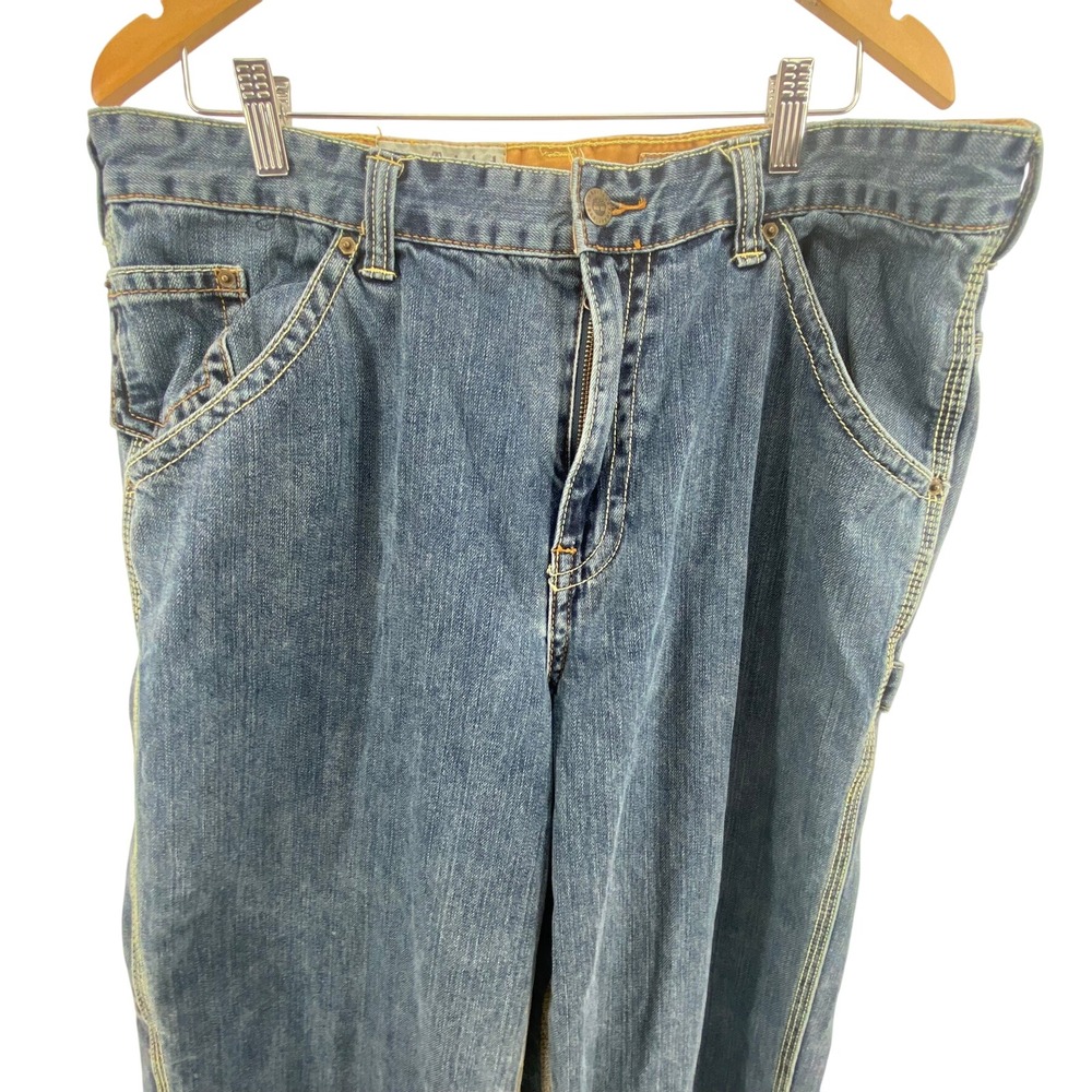 Timberland Carpenter Jeans Menswear Denim Utility Medium Blue Workwear 36x30 - Picture 3 of 6